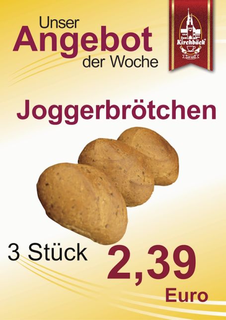 Angebot der Woche: Joggerbrötchen 3 Stück 2,39 €