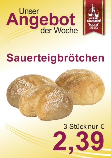 Zum Kirchbäck Burgstädt: 3 Sauerteigbrötchen 2,39 €