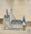 Markt um 1850 mit Seigerturm und alter Kantorei