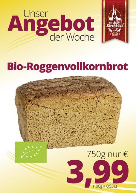 Zum Kirchbäck Burgstädt: BIO-Roggenvollkornbrot 3,99 €