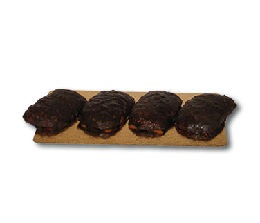Elisenlebkuchen – Elisenlebkuchen, ein Mandelteig wird auf der Oblate gebacken und dann mit Zarbitterschokolade überzogen
